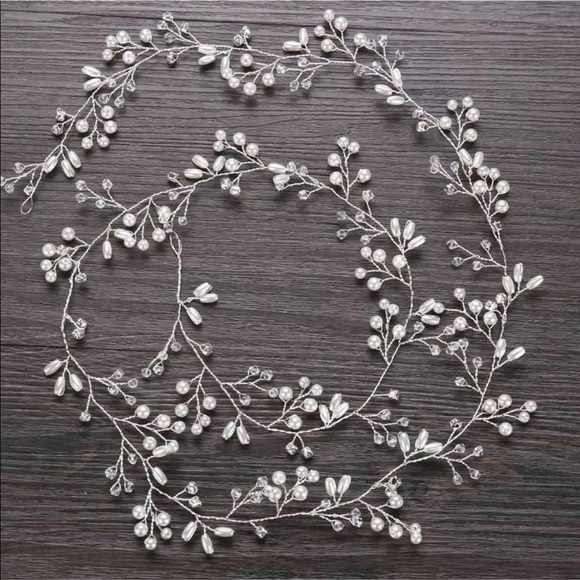 NWT Hair Vine Bridal Crystal Pearl Chain Headpiece Bride Wedding Photoshoot main image 6
